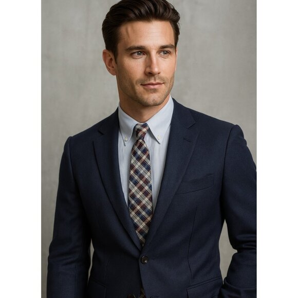 Paul Stuart 100% Silk (Men's)  Plaid  Multi-Color  Tie Hand Made  In The US - Picture 3 of 10